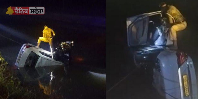 car fell down in canel