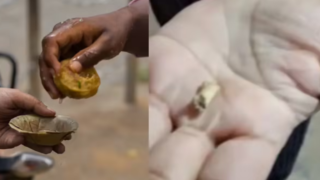 Bone or wood found in panipuri? Ahmedabad incident creates uproar Incident at a stall in Ranip area