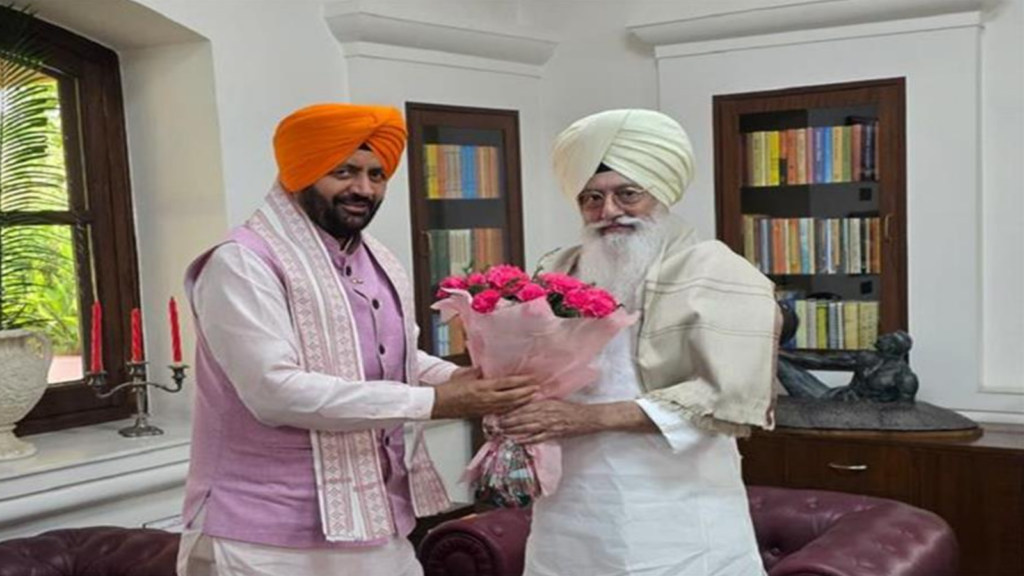 Haryana Chief Minister Naib Singh Saini reaches Beas, meets Baba Gurinder Singh Dhillon