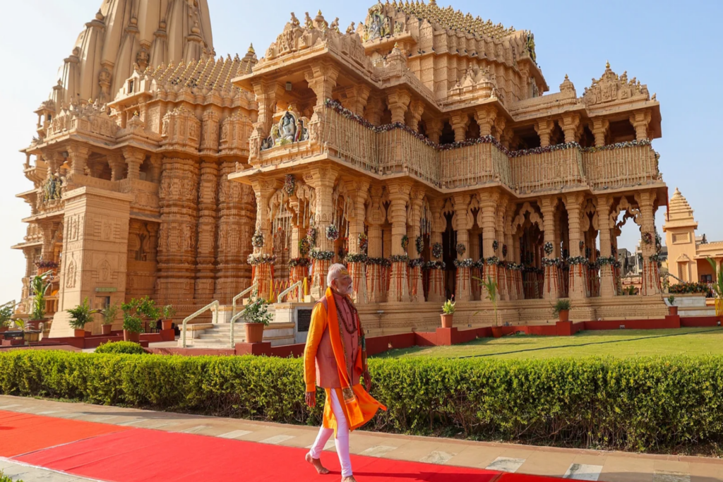 Somnath Kumbhabhishekam: PM Modi performs special Shiva puja at Somnath Temple, creates history for the first time at 90-meter peak in Kumbhabhishekam