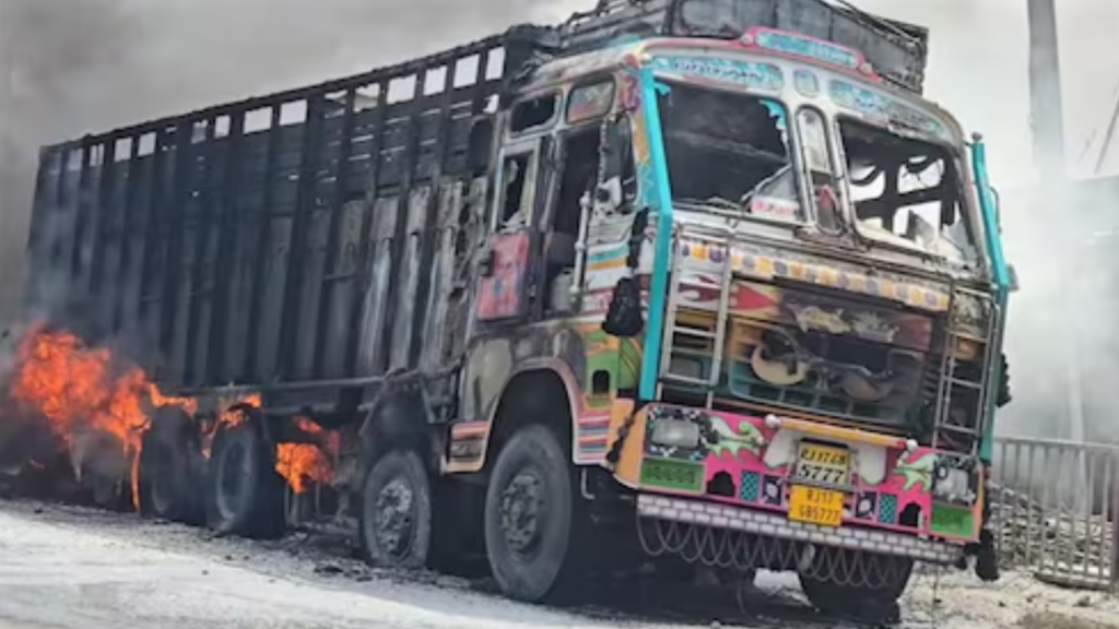 Chemical truck catches fire in MP's Agar-Malwa, chaos on the highway