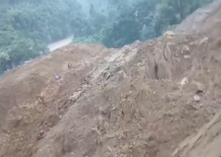 Heart-wrenching incident in Arunachal Pradesh: Mountain falls while crossing road, biker miraculously survives
