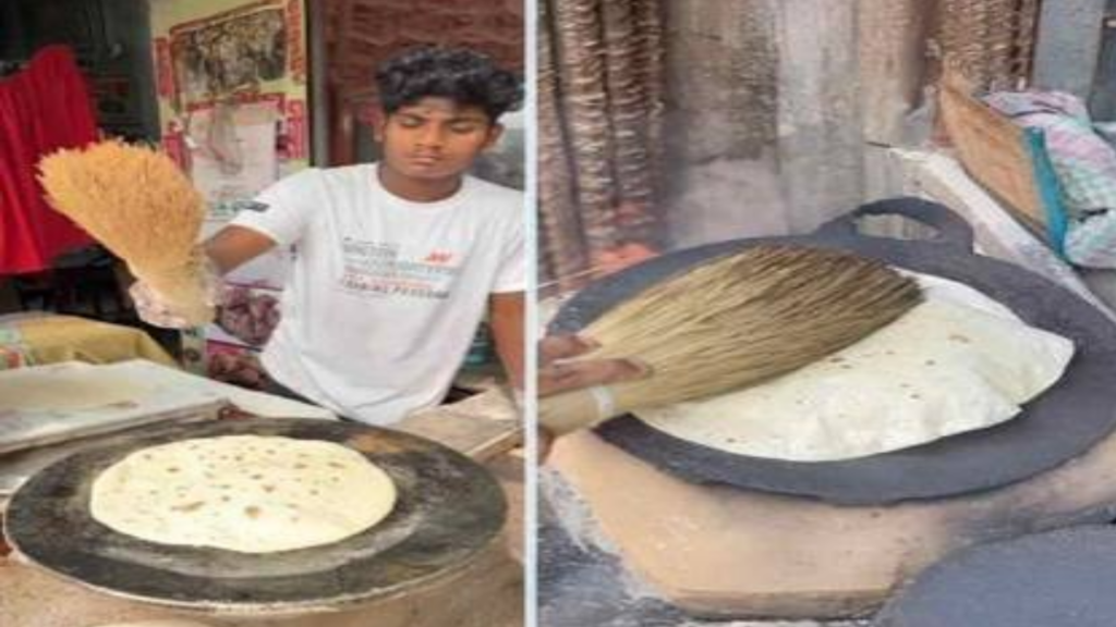 Bangladesh's unique bread is made with a broom, it inflates on a griddle and becomes like a balloon