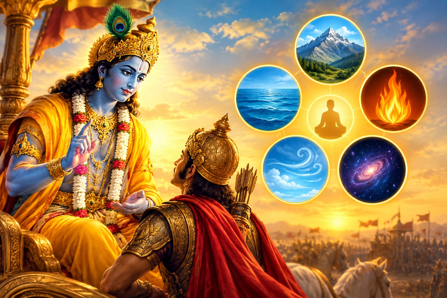 Bhagavad Gita: ਕਰਮ ਨੂੰ ਸਫਲ ਬਣਾਉਣ ਵਿੱਚ ਅਹਿਮ ਹਨ ਇਹ 5 ਤੱਤ, ਸ਼੍ਰੀ ਕ੍ਰਿਸ਼ਨ ਦੀ ਸਿੱਖਿਆ ਤੋਂ ਜਾਣੋ ਸਫਲਤਾ ਦਾ ਸੂਤਰ